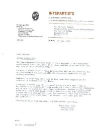 Portada:Carta dirigida a Michael Rainer. La Haya (Holanda), 20-06-1972