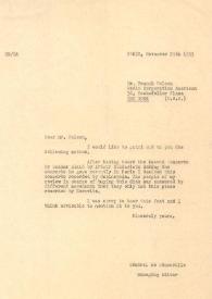 Portada:Carta dirigida a Franck Folson. París (Francia), 29-11-1955