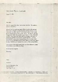 Portada:Carta dirigida a Abraham L. Bienstok. París (Francia), 07-08-1970