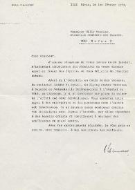 Portada:Carta dirigida a Willy Monnier. Rivaz (Francia), 01-02-1972