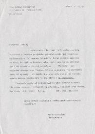 Portada:Carta dirigida a Bohdan Rgezkowski. París (Francia), 21-01-1985