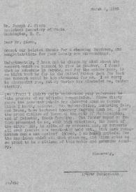 Portada:Carta dirigida a Joseph J. Sisco. Nueva York, 02-03-1986
