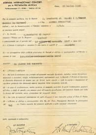 Portada:Contrato entre Arthur Rubinstein y A. Scarlatti di Napoli para un concierto