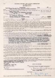 Portada:Contrato entre Arthur Rubinstein y Larry Allen, Inc. para un concierto