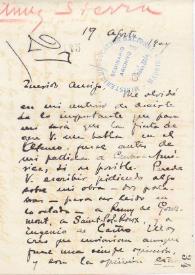 Portada:Carta de Rubén Darío a MARTÍNEZ-SIERRA,