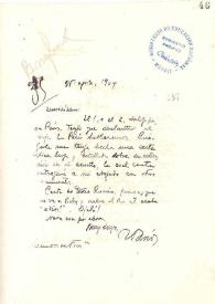 Portada:Carta de Rubén Darío a BONAFOUX