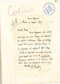 Portada:Carta de Rubén Darío a CESTERO, Tulio