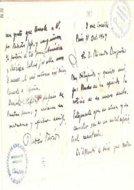 Portada:Carta de Rubén Darío a BURGUETE, Ricardo