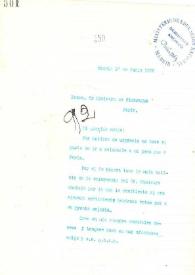 Portada:Carta de Rubén Darío a Ministro de Nicaragua de París