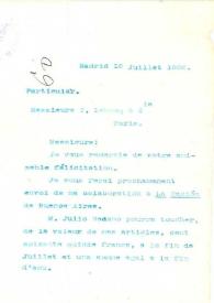 Portada:Carta de Rubén Darío a LEBOCQ, C. &amp; Cie (??)