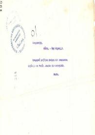 Portada:Telegrama de Rubén Darío a VARGAS VILA