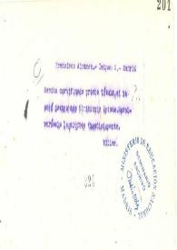 Portada:Telegrama de Rubén Darío a ALMANSA, Francisco