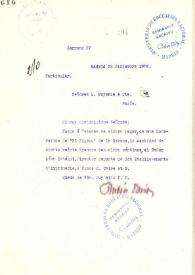 Portada:Carta de Rubén Darío a MAYENCE, L &amp; Cie. (??)