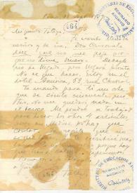 Portada:Carta de Rubén Darío a SÁNCHEZ, Francisca
