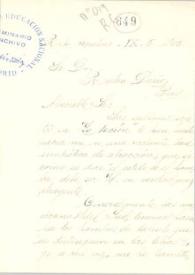 Portada:Carta manuscrita a lápiz
