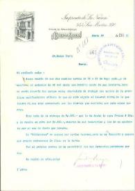 Portada:Carta mecanografiada con firma manuscrita y membrete de la Imprenta de la Nación de Buenos Aires.