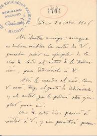 Portada:Carta de Gabriel Alomar a Rubén Darío. París, 19 de septiembre de 1907