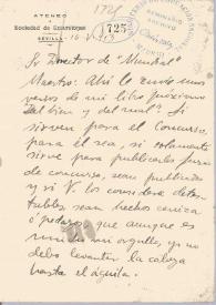 Portada:Carta de BUENDÍA, Rogelio a DARÍO, Rubén