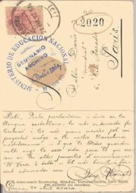 Portada:Tarjeta postal manuscrita