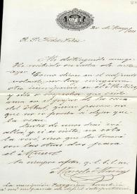 Portada:Carta de M. Macías a F. Fita comunicándole que le ha envíado \"las fotografías de las dos inscripciones descubiertas\" y le adjunta la carta que le han remitido de Guinzo sobre el lugar del hallazgo. No está adjunta / Comisión de Monumentos Histórico - Artísticos de Orense