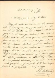 Portada:Carta de J. L. Villabrille a F. Fita, le informa de que no ha encontrado en el museo de la Academia rastro de ladrillos con la marca de Legio VII, como pedía Fita. / Real Academia de la Historia