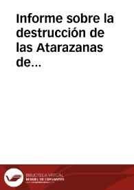 Portada:Informe sobre la destrucción de las Atarazanas de Almería