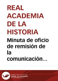 Portada:Minuta de oficio de remisión de la comunicación relativa al nombramiento del Director del Museo Provincial de Barcelona
