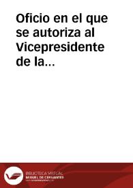 Portada:Oficio en el que se autoriza al Vicepresidente de la Comisión de Monumentos de Barcelona a convocar y presidir sus reuniones