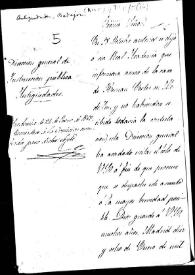 Portada:Oficio en el que el Director General de Instrucción Pública reclama a la Academia informe sobre la casa de Hernán Cortés en Medellín