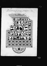 Portada:Fotografía y cliché del mosaico romano de Mérida hallado por Mariano Albo en 1836