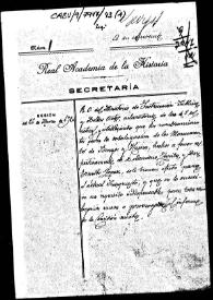 Portada:Carpetilla de expediente sobre la Real Orden del Ministerio de Instrucción Pública y Bellas Artes con los nombramientos para la catalogación de los monumentos de Burgos y Huesca.