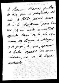 Portada:Nota en la que se informa de que Ramón Barros Sibelo se ha quejado por que no se le ha respondido a una comunicación sobre su estudio de la vía romana de Braga a Astorga