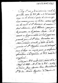 Portada:Minuta de oficio de acuse de recibo de las copias de siete inscripciones romanas halladas en Cádiz, en la que se le comunica que fueron presentadas en Junta de la Real Academia de la Historia.