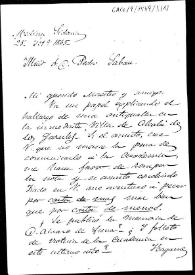 Portada:Carta de remisión de un informe sobre el hallazgo de una antigüedad en Alcalá de los Gazules.
