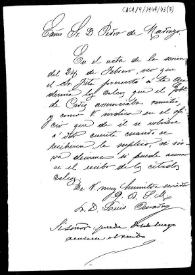Portada:Carta en la que pregunta si se puede acusar recibo de los calcos de inscripciones remitidos por el Gobernador de Cádiz.
