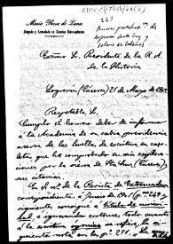 Carta en la que informa acerca de las huellas de escritura en cazoletas (escritura ógmica), halladas en la sierra de Santa Cruz (Cáceres)