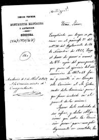 Portada:Oficio de remisión de copia del presupuesto de la Comisión de Monumentos de Córdoba para el año 1867-1868