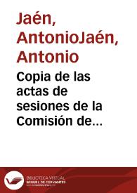 Portada:Copia de las actas de sesiones de la Comisión de Monumentos de Córdoba comprendidas entre el 1 de julio de 1929 y el 18 de enero de 1931