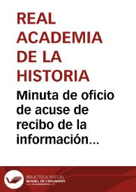 Portada:Minuta de oficio de acuse de recibo de la información enviada por la Comisión de Monumentos de Castellón (22 de Diciembre de 1934). En ella se detallan algunos de los trabajos que la Comisión ha llevado a cabo