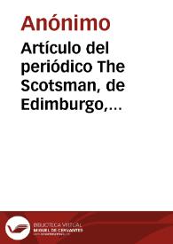 Portada:Artículo del periódico The Scotsman, de Edimburgo, titulado \"Dr. Rowand Anderson on Pope Benedict XIII\" sobre la protección dispensada por el Papa Luna a la Universidad de San Andrés de Glasgow