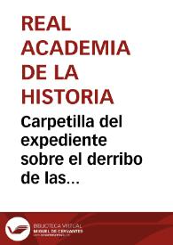 Portada:Carpetilla del expediente sobre el derribo de las muralas de Jaca.