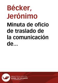 Portada:Minuta de oficio de traslado de la comunicación de fecha 19 de Julio de 1922 de la Comisión de Monumentos de Huelva en la que se solicita que la Iglesia de San Martín de Niebla sea declarada Monumento Histórico-Artístico