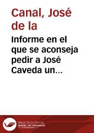 Portada:Informe en el que se aconseja pedir a José Caveda un calco de las inscripciones publicadas en el Semanario Pintoresco Español con el fin de determinar su antigüedad