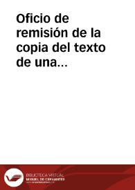 Portada:Oficio de remisión de la copia del texto de una inscripción encontrada en Córdoba y circunstancias del hallazgo.