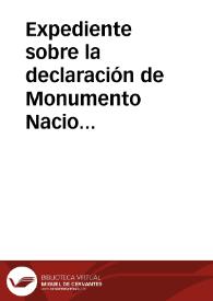 Portada:Expediente sobre la declaración de Monumento Nacional al llamado Palacio de los Sada, sito Sos del Rey Católico.