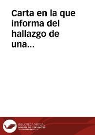 Portada:Carta en la que informa del hallazgo de una inscripción votiva romana en la Iglesia de San Vicente de Serrapio y remite la copia de su texto