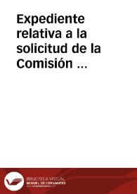 Portada:Expediente relativa a la solicitud de la Comisión de Monumentos de Almería para que le sea restablecida la partida presupuestaria de imprevistos