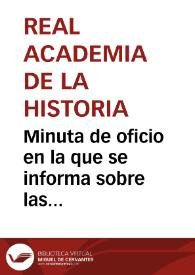 Portada:Minuta de oficio en la que se informa sobre las numerosas cualidades monumentales del Arco de San Lorenzo y muestra su total apoyo para su declaración como Monumento Histórico y Artístico. Solicita se efectúe con la mayor premura posible para evitar el derribo por parte del Ayuntamiento de Jaén.