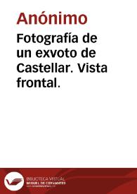 Portada:Fotografía de un exvoto de Castellar. Vista frontal.