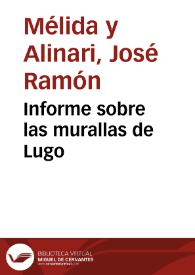Portada:Informe sobre las murallas de Lugo